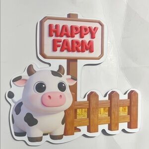 Happy Farm Cow Magnet